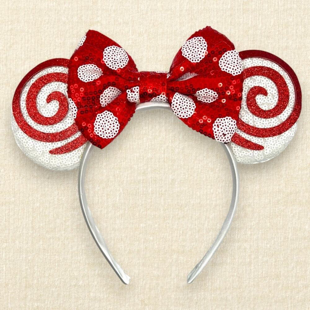 Peppermint Swirl Minnie Ears | Disney-Inspired Christmas Mouse Ears